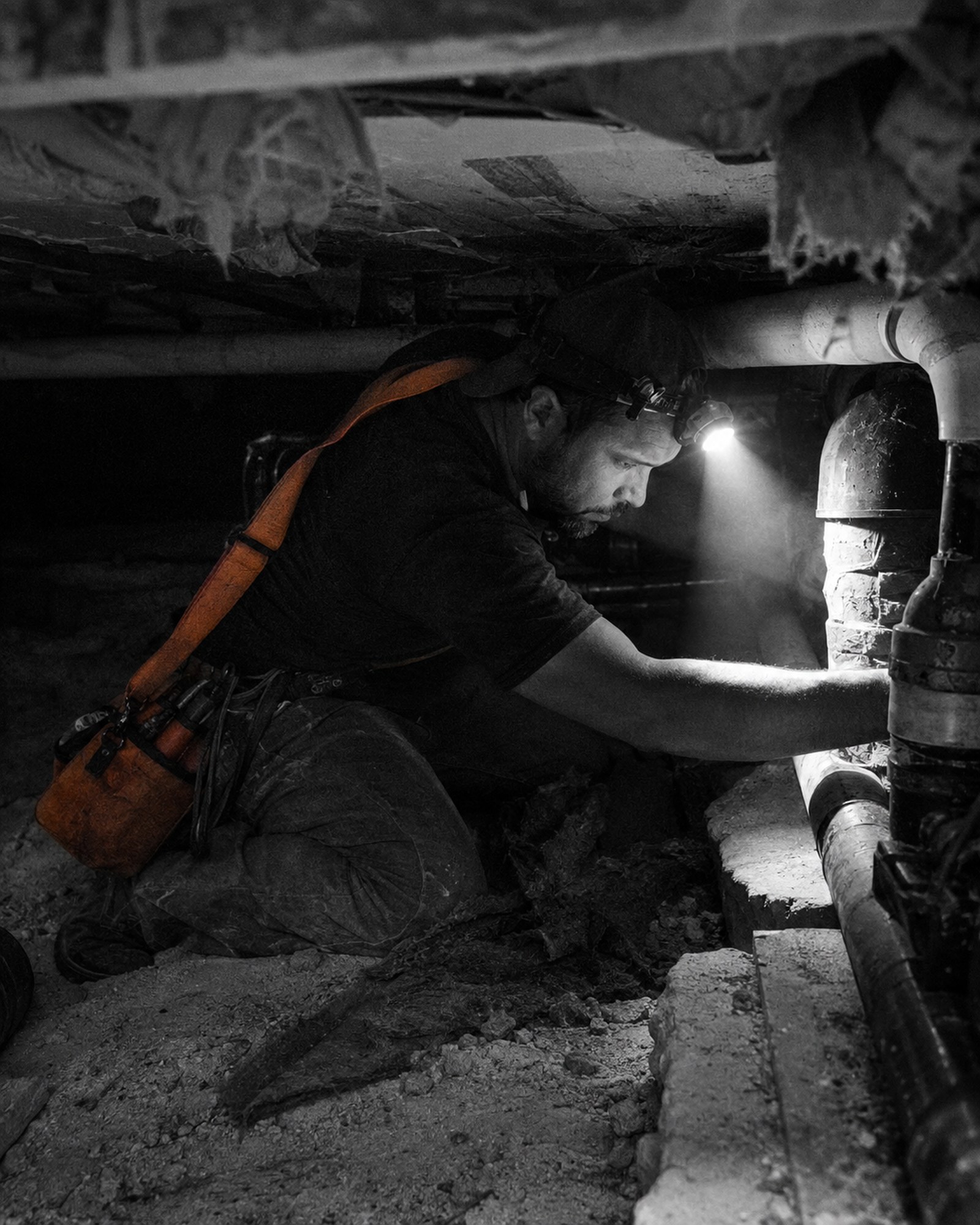 Plumbing tradesperson at work