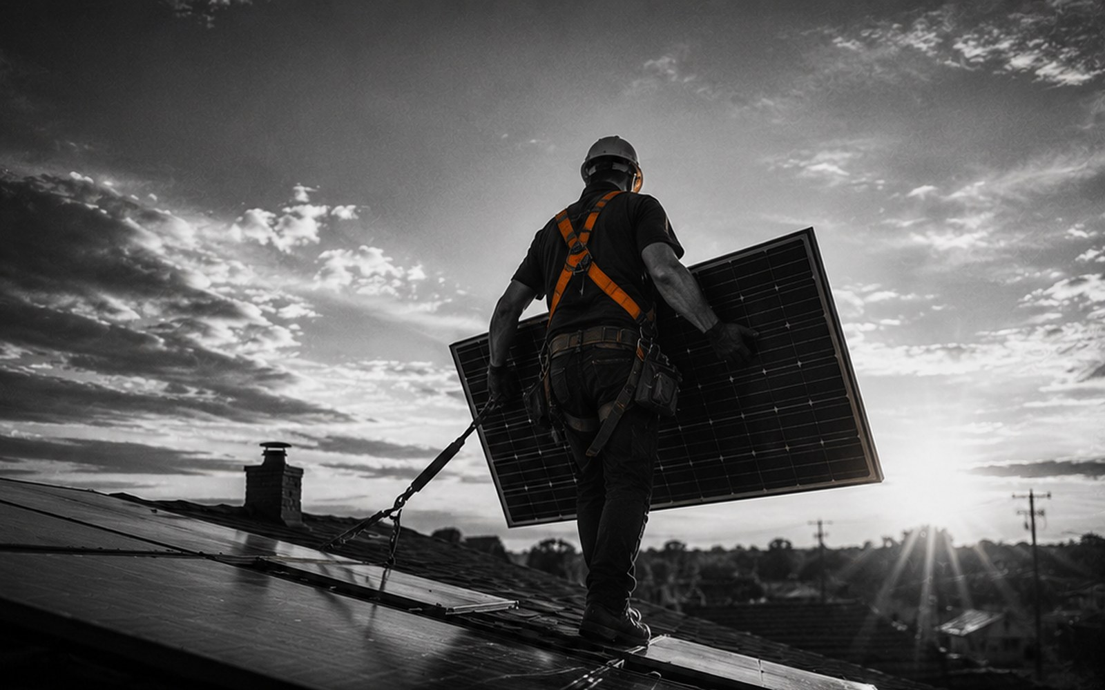 Solar Installation tradesperson at work