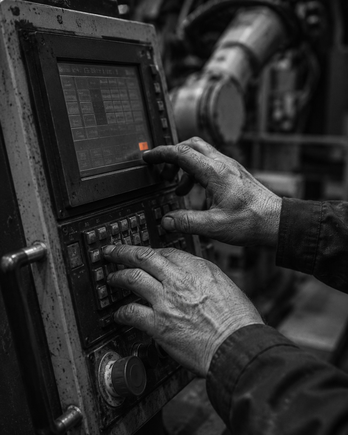 Automation / Robotics tradesperson at work, detail shot