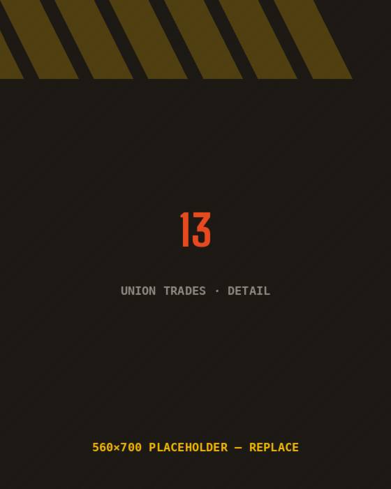 Union Trades tradesperson at work, detail shot